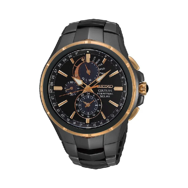 men’s watches with leather bands and minimalistic design-SEIKO SSC766P1 Coutura Chronograph Watch For Men