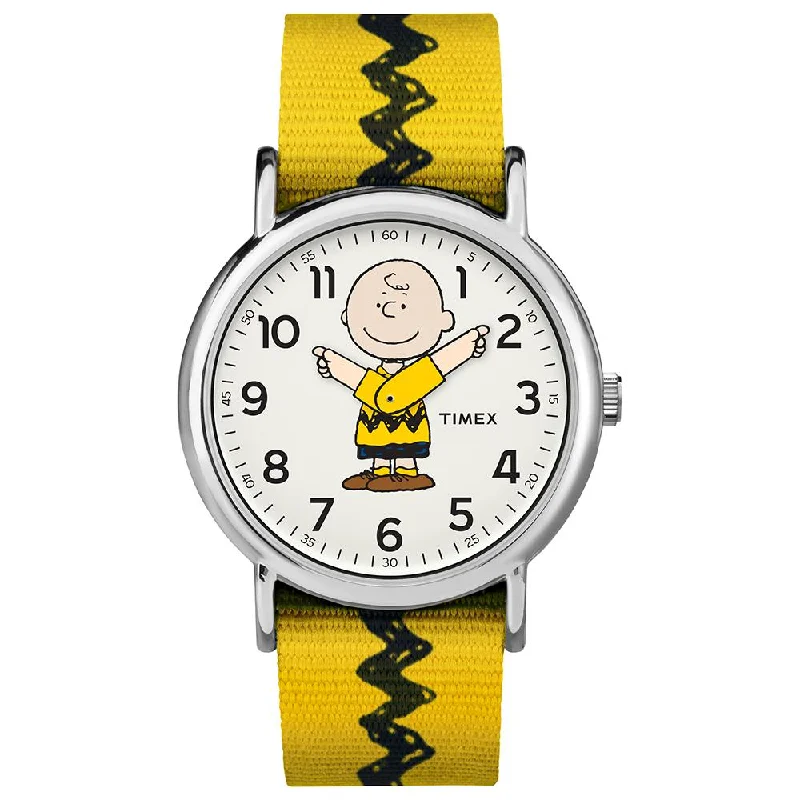 men’s watches with rubber straps-Timex x Peanuts - Charlie Brown 2-Hand 38mm Fabric Band