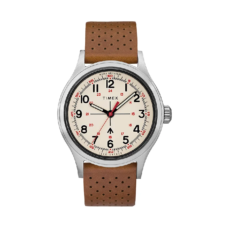 men’s watches with moonphase complications-Timex x Todd Snyder 3-Hand 40mm Leather Band