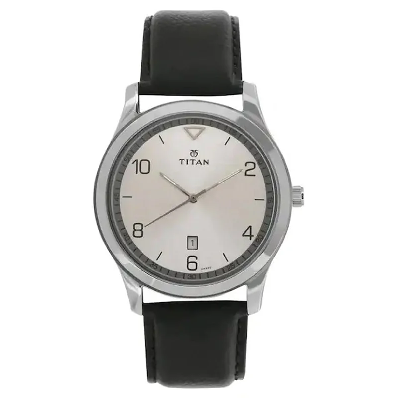 best leather strap watches for women-Titan White Analog