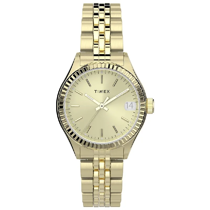 top rated watches for active women-Waterbury Legacy Date 24mm Stainless Steel Band