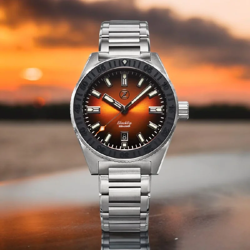 sporty digital watches for women-Zelos Blacktip Titanium Burnt Orange - Limited Edition